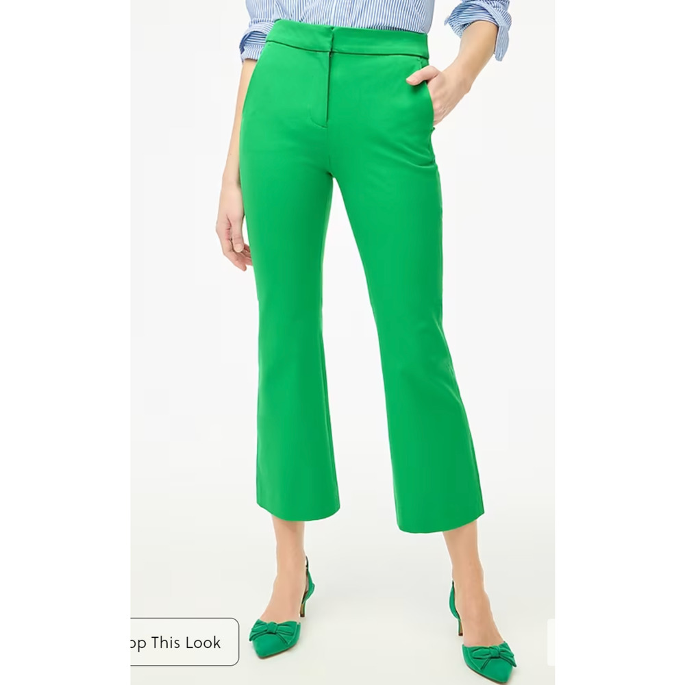 J. Crew Factory Kelsey Flare Crop Pants in Vintage Kelly